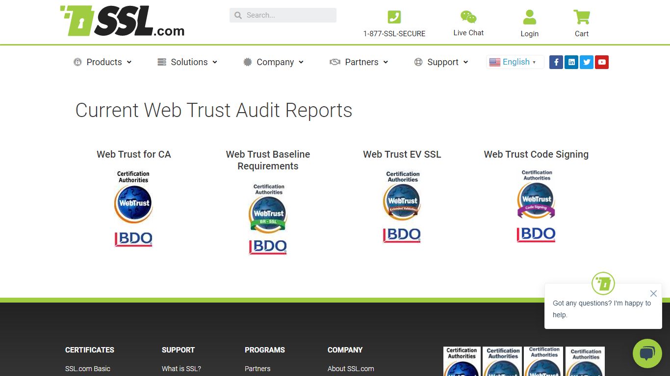 Current Web Trust Audit Reports - SSL.com